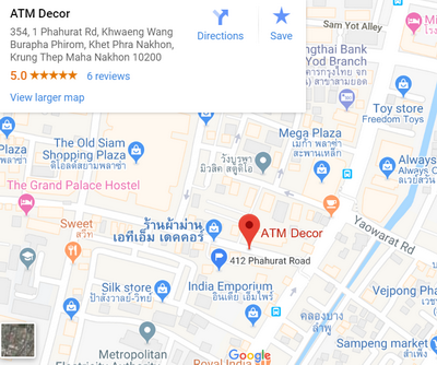 แผนที่ ร้านผ้าม่าน ATM Decor บริษัท แฟบริค พลัส พาหุรัด